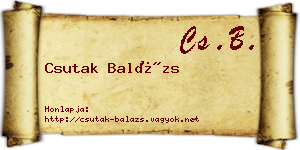 Csutak Balázs névjegykártya